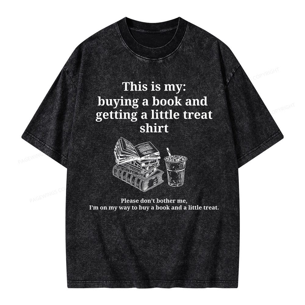 Pagewings Buying a book and getting a little treat Unisex Washed T-shirt
