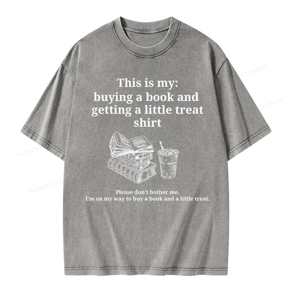 Pagewings Buying a book and getting a little treat Unisex Washed T-shirt