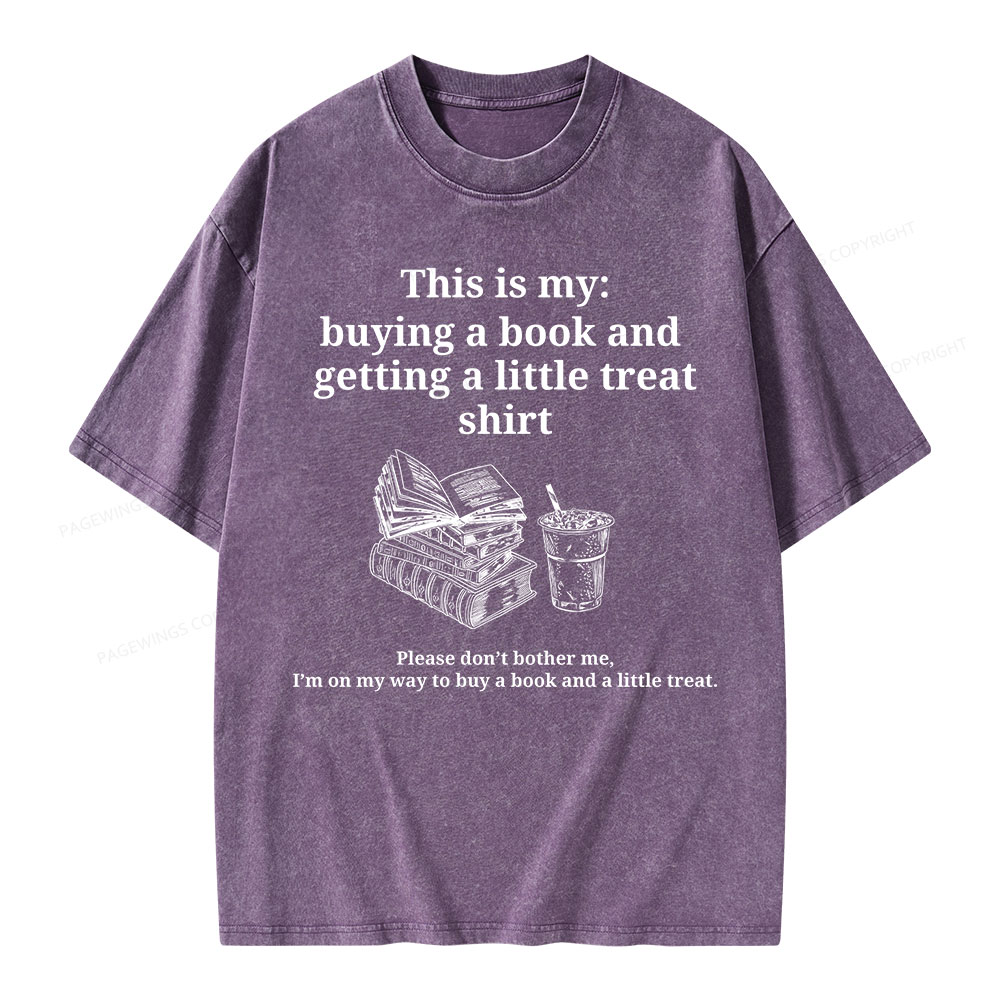 Pagewings Buying a book and getting a little treat Unisex Washed T-shirt