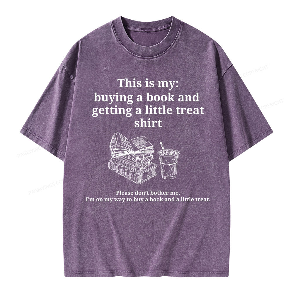 Pagewings Buying a book and getting a little treat Unisex Washed T-shirt