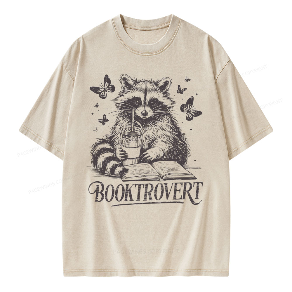 Pagewings Book Trovert Unisex Washed T-shirt
