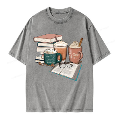 Pagewings Books Lover Coffee Unisex Washed T-shirt