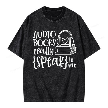 Pagewing Audiobooks Really Speak To Me Unisex Washed T-shirt