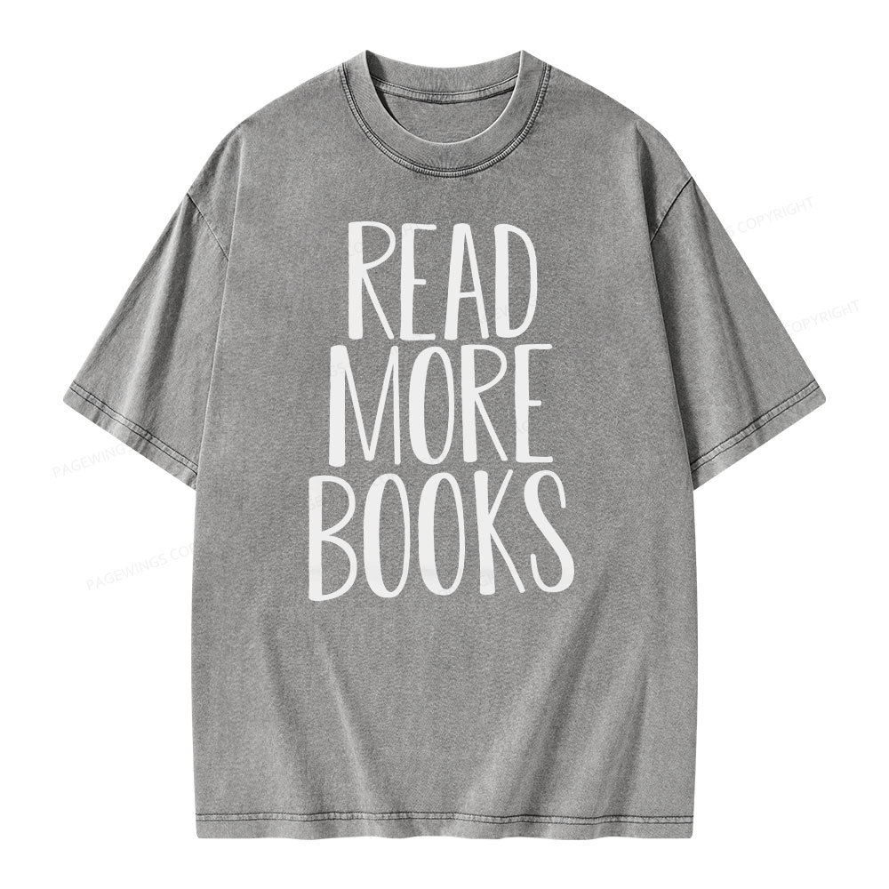 Pagewings Read More Books Unisex Washed T-shirt
