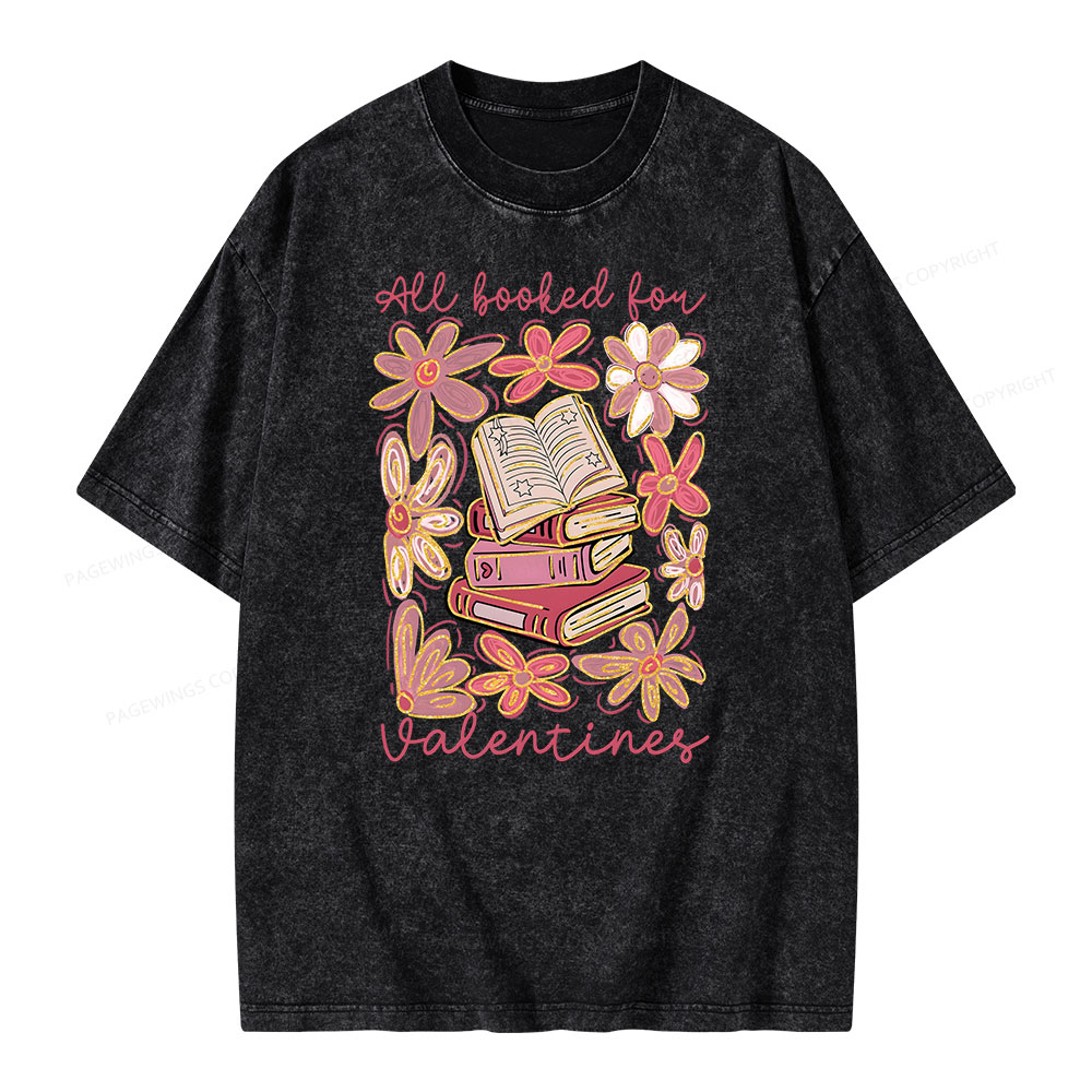 Pagewings All Booked for Valentines PNG Unisex Washed T-shirt