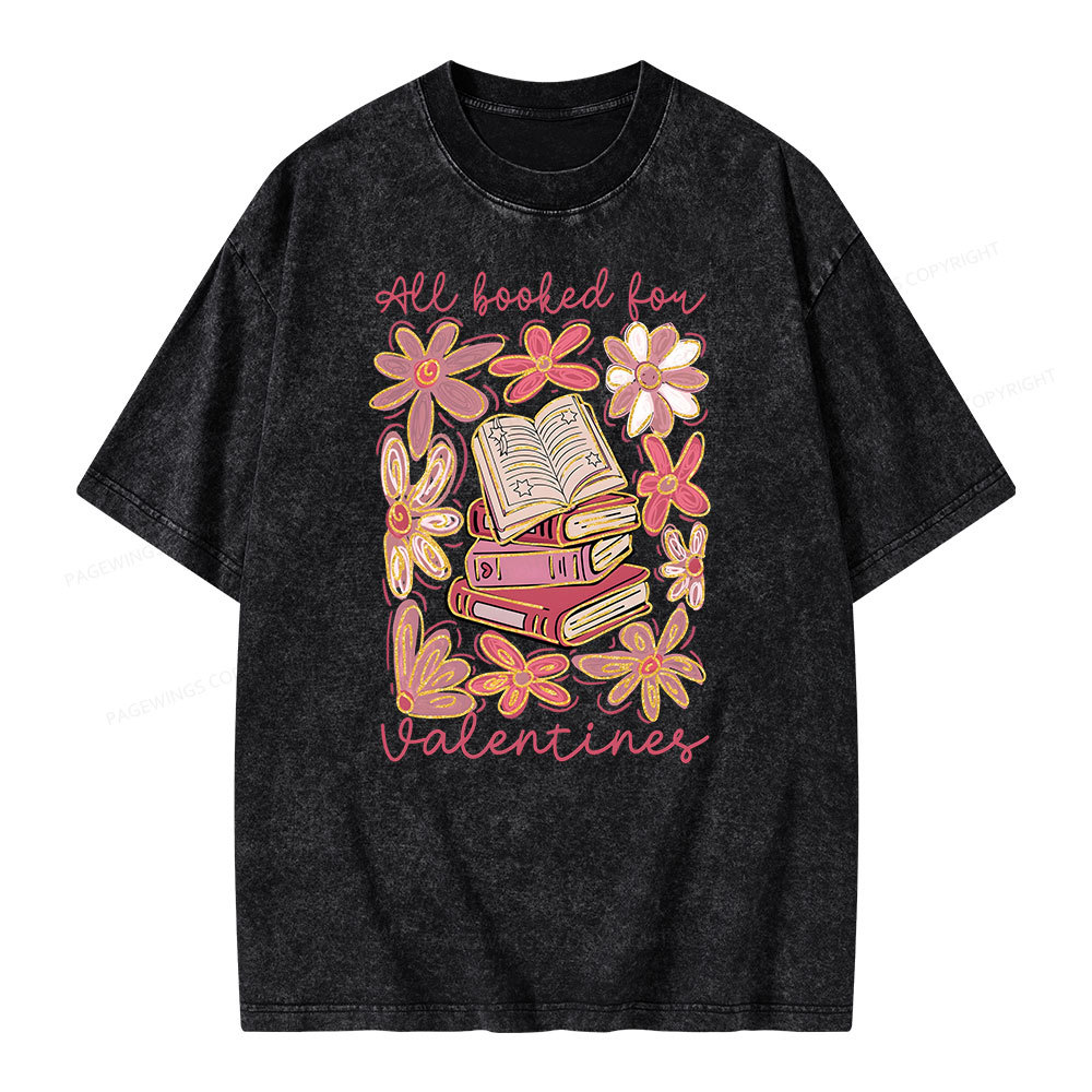 Pagewings All Booked for Valentines PNG Unisex Washed T-shirt