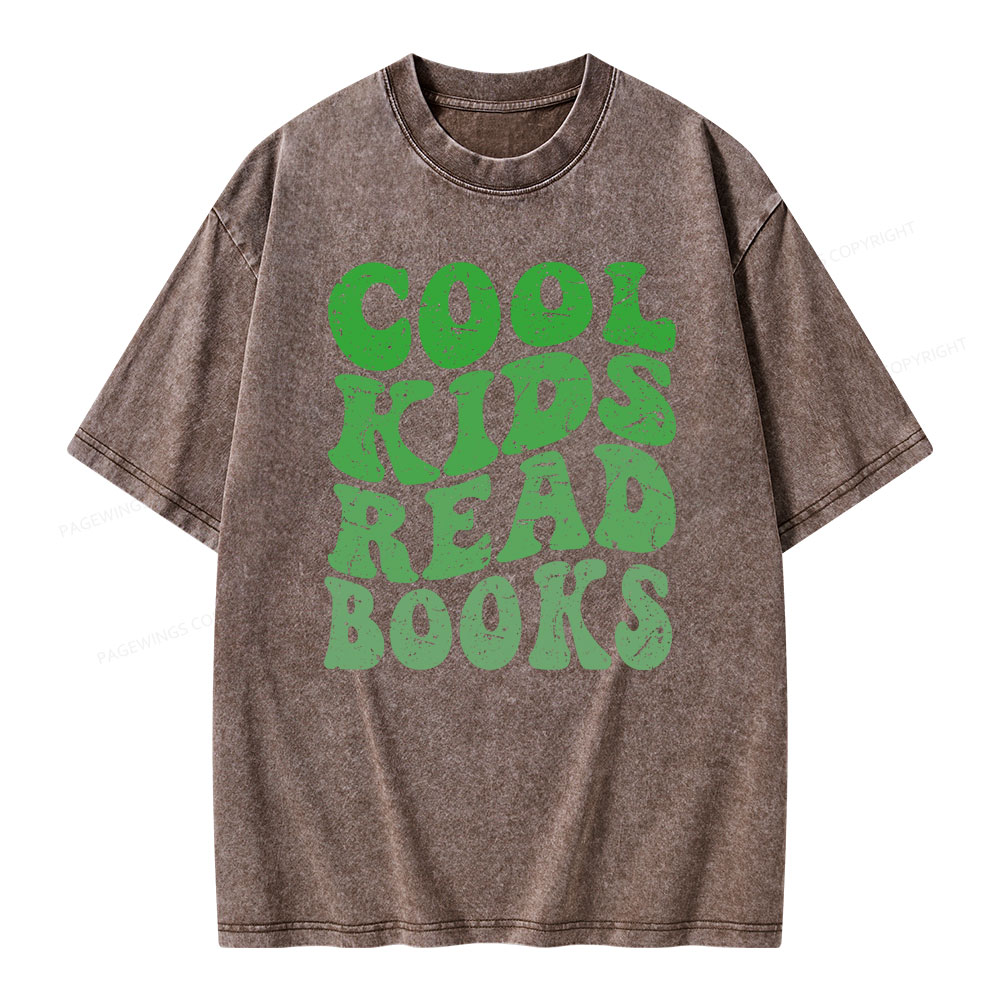 Pagewings cool kids read books Unisex Washed T-shirt