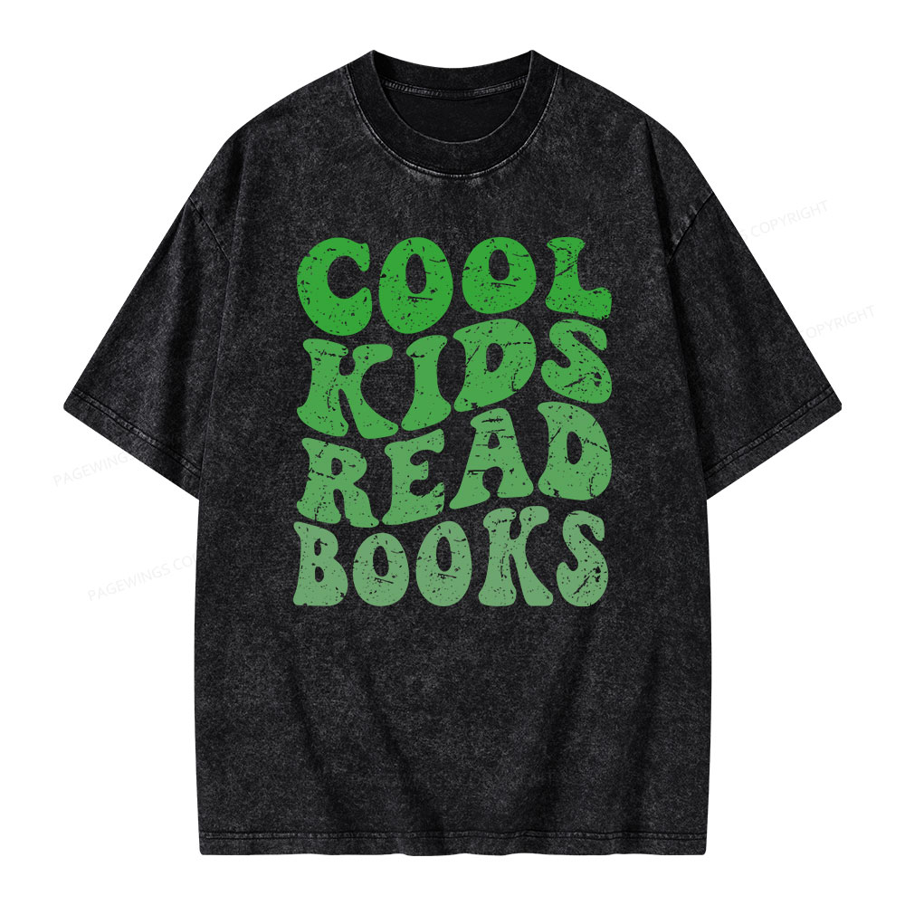 Pagewings cool kids read books Unisex Washed T-shirt