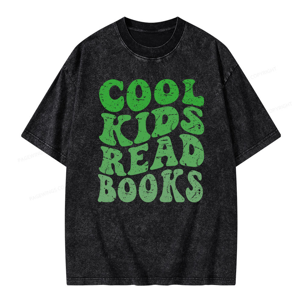 Pagewings cool kids read books Unisex Washed T-shirt