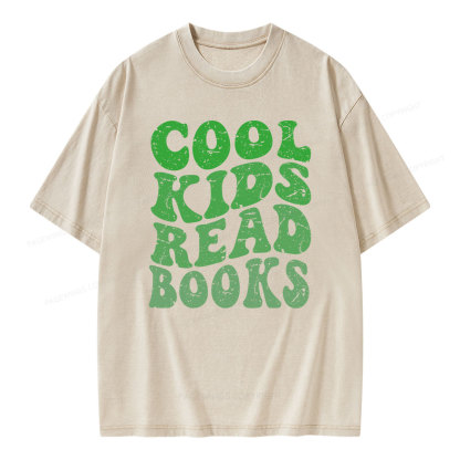 Pagewings cool kids read books Unisex Washed T-shirt