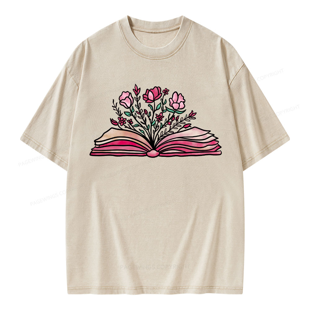 Pagewings Booktrovert Definition Funny Book Lover Png Unisex Washed T-shirt