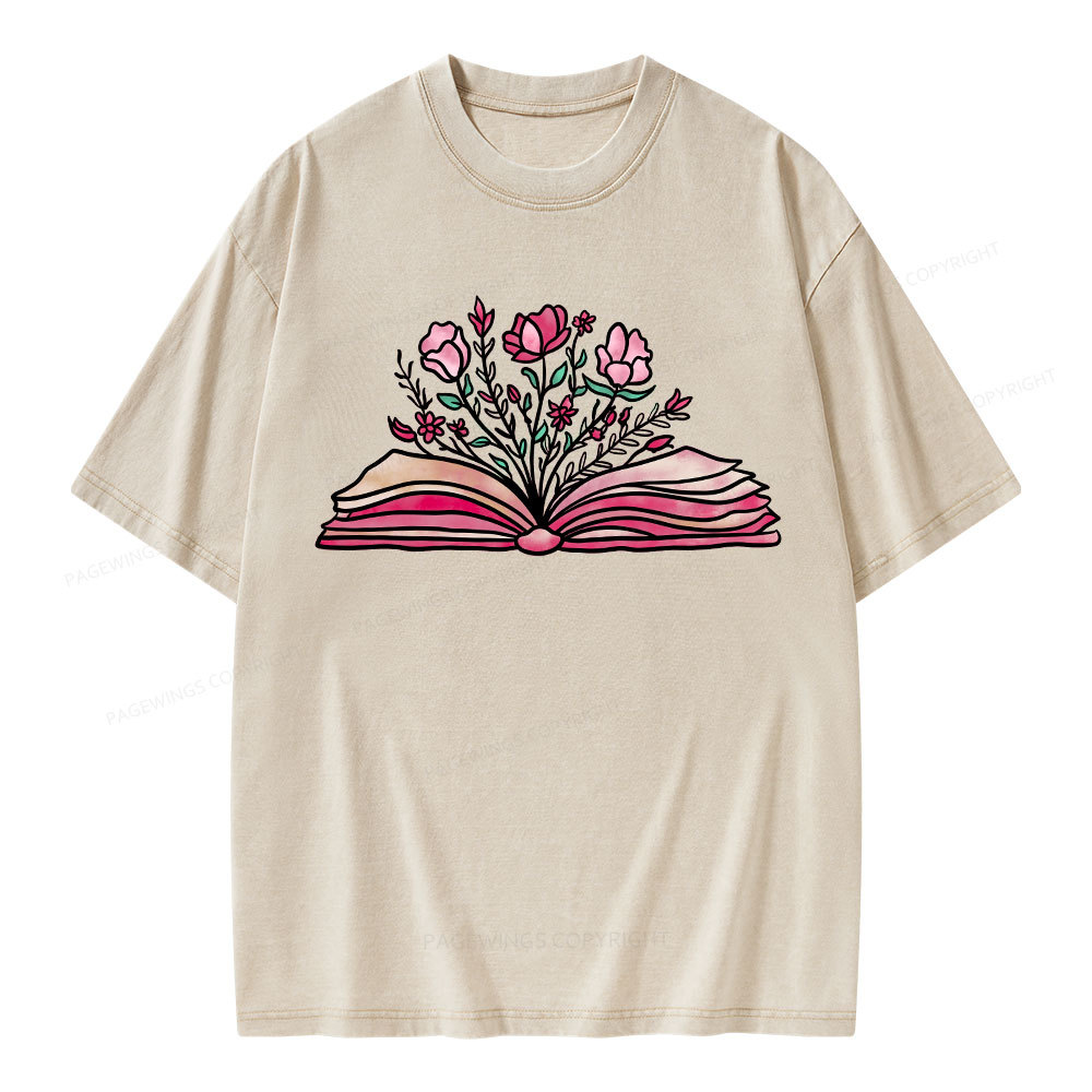 Pagewings Booktrovert Definition Funny Book Lover Png Unisex Washed T-shirt