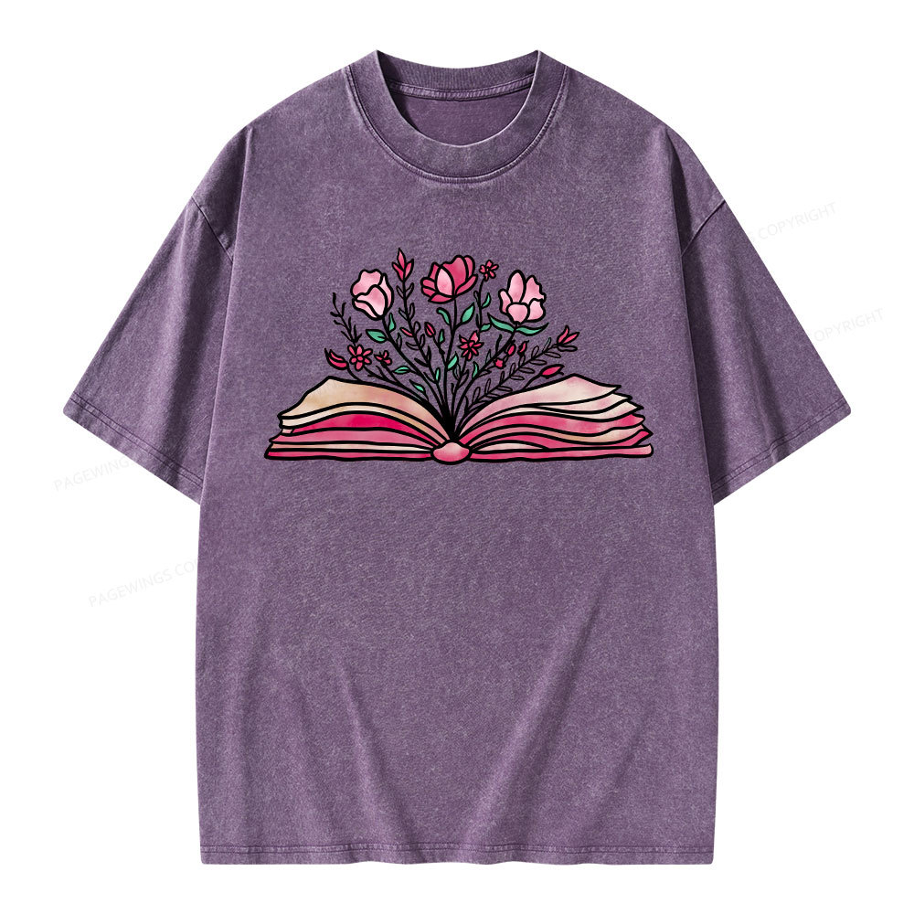 Pagewings Booktrovert Definition Funny Book Lover Png Unisex Washed T-shirt