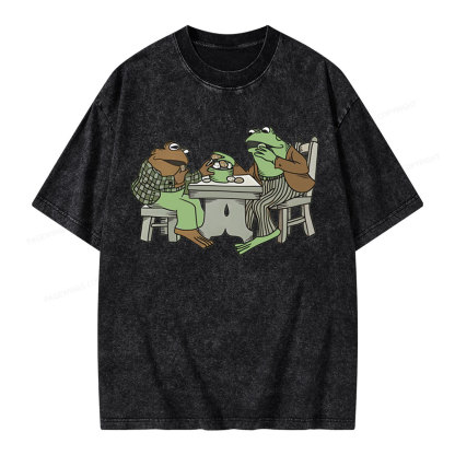 Pagewing frog & toad eat cookies <3 Unisex Washed T-shirt