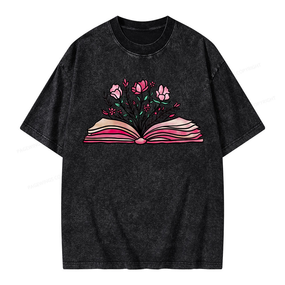 Pagewings Booktrovert Definition Funny Book Lover Png Unisex Washed T-shirt