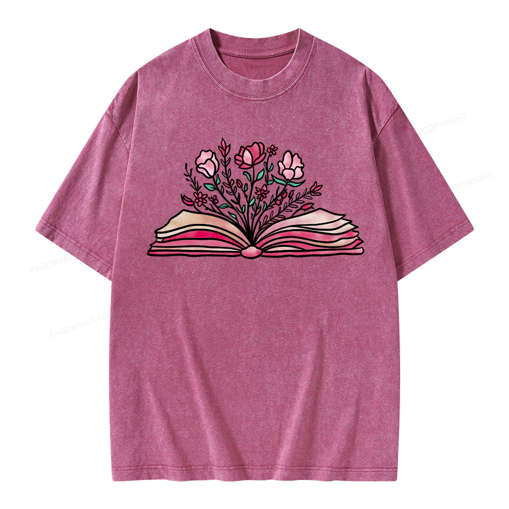 Pagewings Booktrovert Definition Funny Book Lover Png Unisex Washed T-shirt