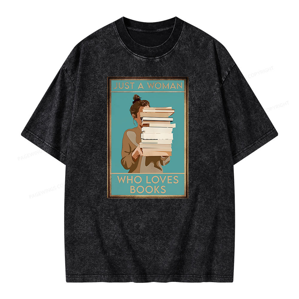 Pagewings Who Loves Books Unisex Washed T-shirt