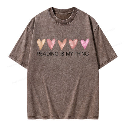 Pagewings Reading is My Thing Unisex Washed T-shirt
