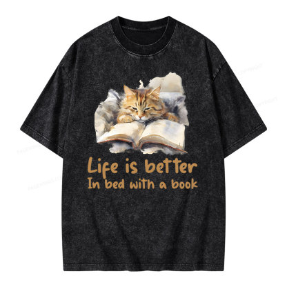 Pagewings Life Is Better In Bed png Unisex Washed T-shirt