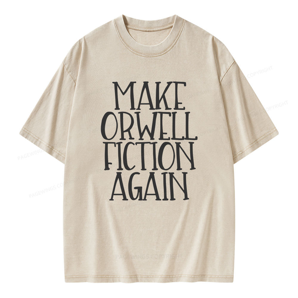 Pagewings Make Orwell Fiction Again Unisex Washed T-shirt