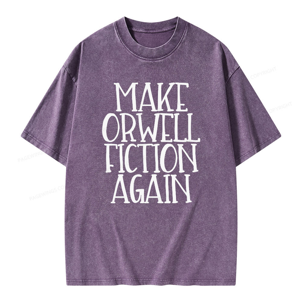 Pagewings Make Orwell Fiction Again Unisex Washed T-shirt