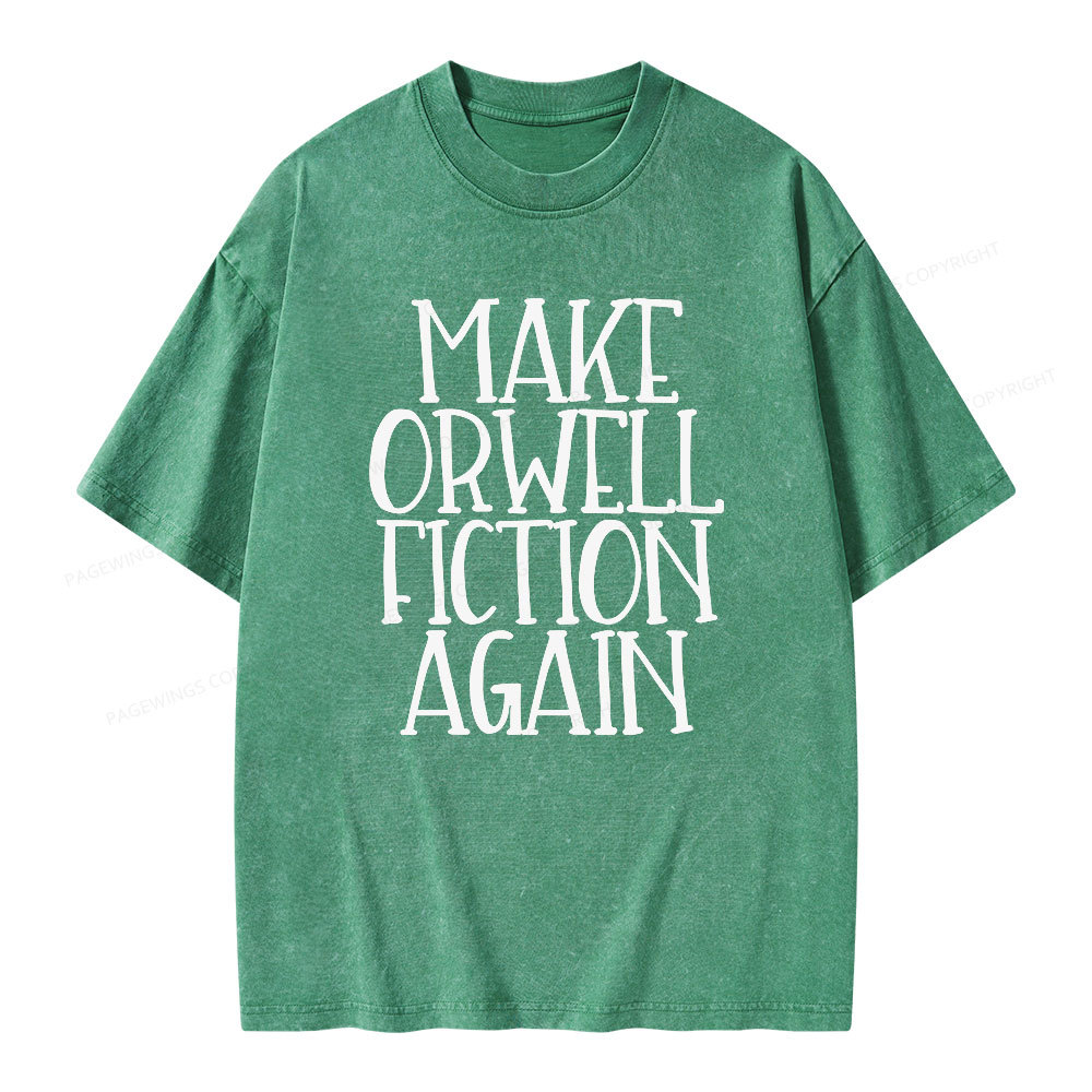 Pagewings Make Orwell Fiction Again Unisex Washed T-shirt