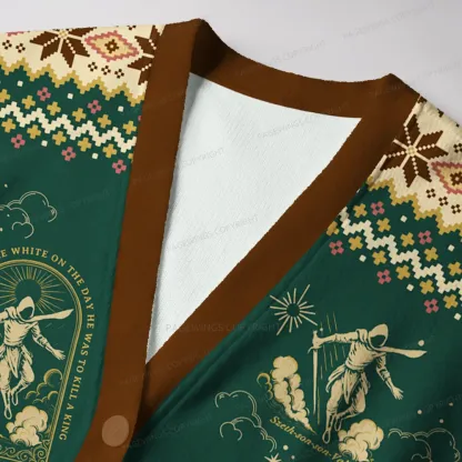Pagewings Wore White On The Day He Was To Kill A King Unisex Ugly Cardigan Sweaters