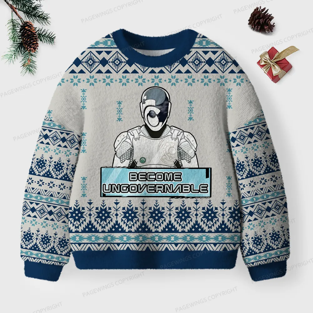 Pagewings Become Ungovernable Unisex Ugly Knit Sweatshirt