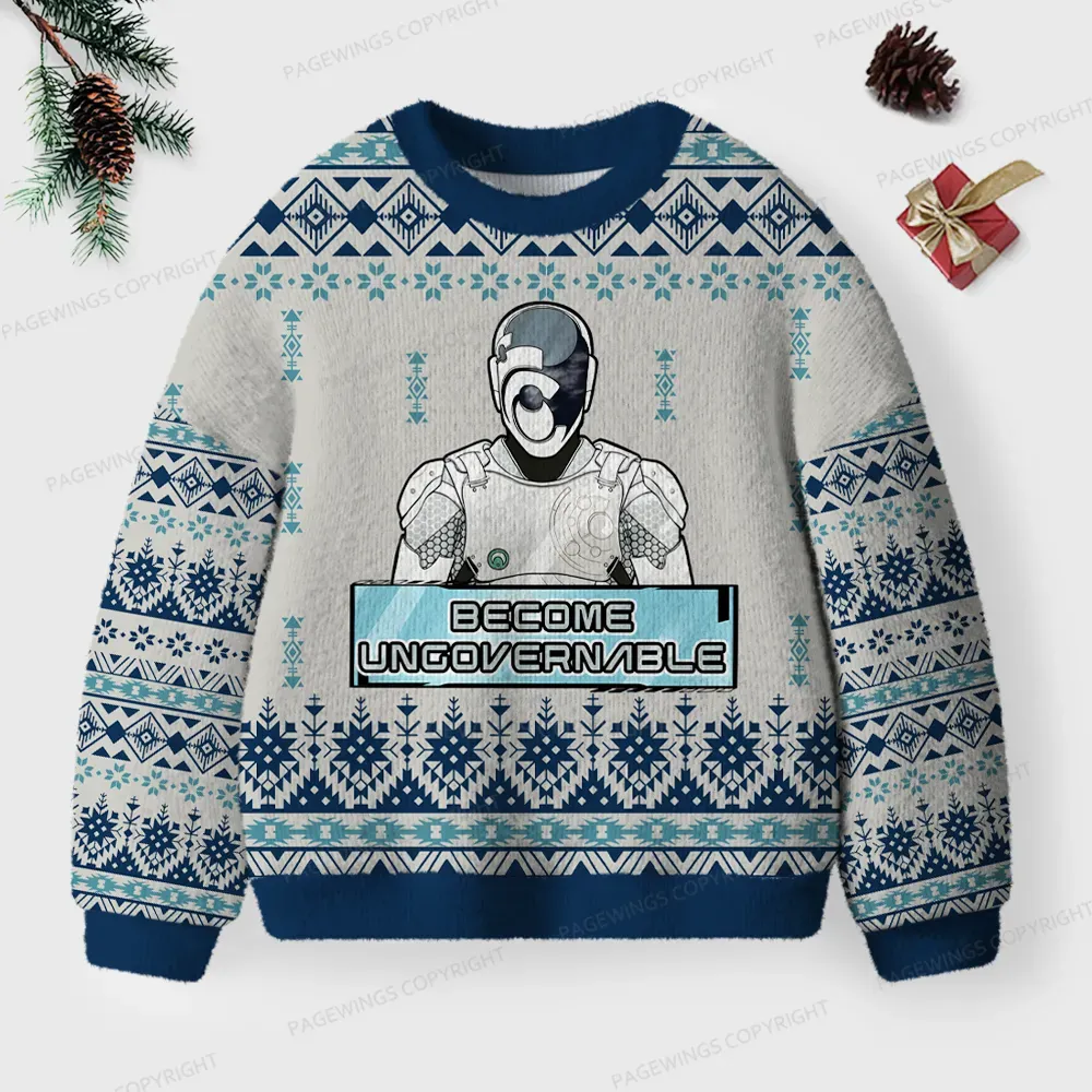 Pagewings Become Ungovernable Unisex Ugly Knit Sweatshirt