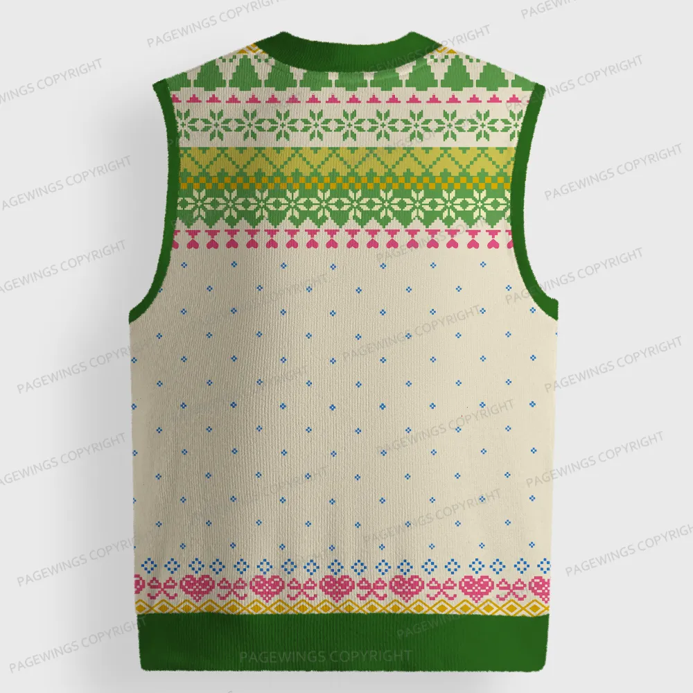 Pagewings I Survived Reading Banned Books  Unisex V-Neck Ugly Knit Vest