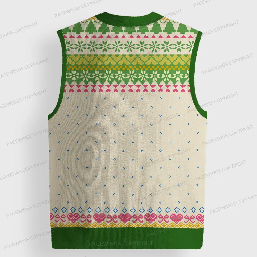 Pagewings I Survived Reading Banned Books  Unisex V-Neck Ugly Knit Vest