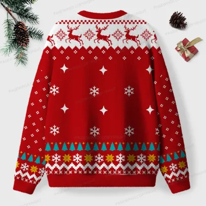 Pagewings On My Way To Hoard Books And Cause Chaos Unisex Ugly Knit Sweatshirt