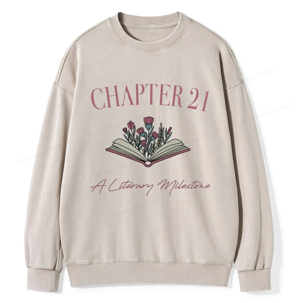 Pagewings Personalized Birthday Gift For Book Lover Unisex Washed Sweatshirt