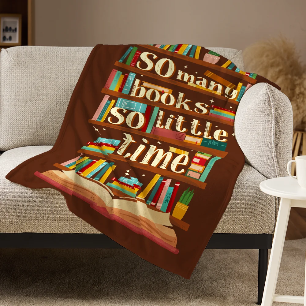 Pagewings So Many Books So Little Time Flannel Blanket