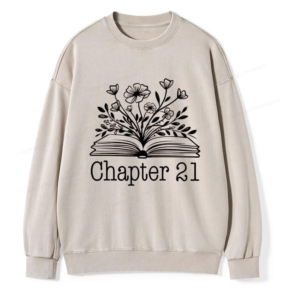 Pagewings Personalized Birthday Gift Book Lover Unisex Washed Sweatshirt