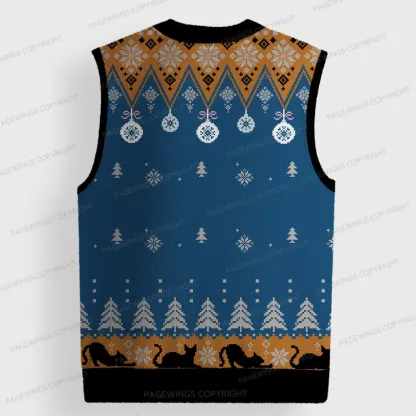 Pagewings I Think A Lot Of My Problems Unisex V-Neck Ugly Knit Vest
