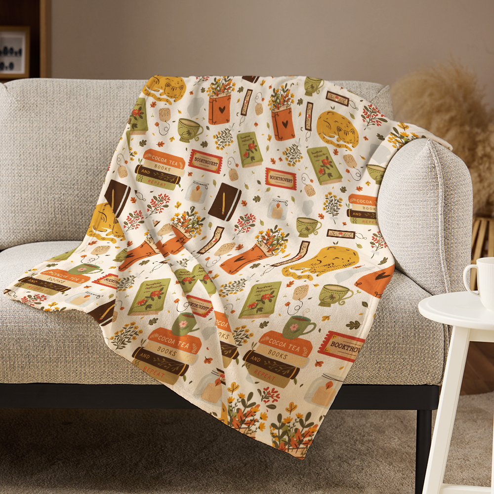 Pagewings Bookish Vibe Flannel Blanket