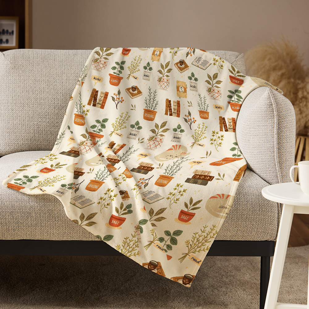 Pagewings Bookish Vibe Flannel Blanket