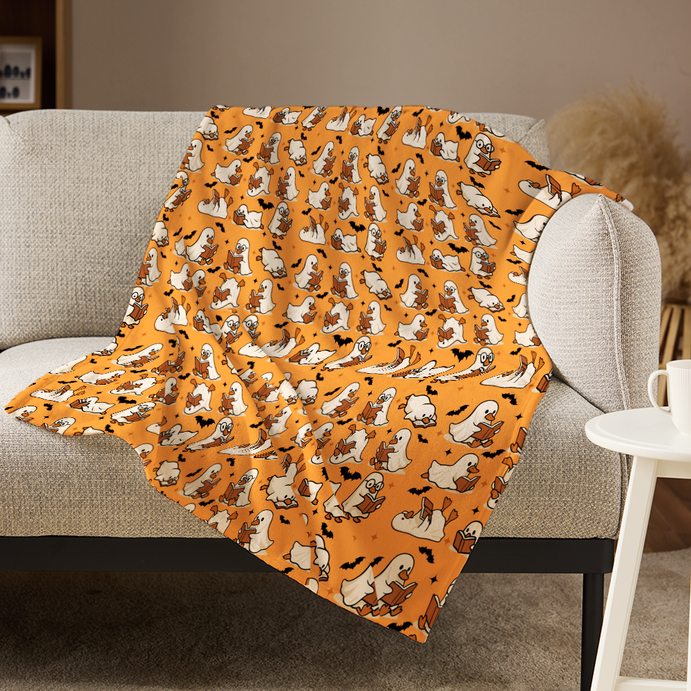 Pagewings Halloween Bookish Flannel Blanket