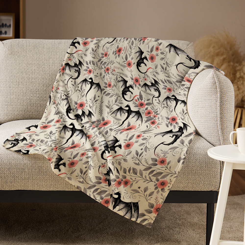 Pagewings Book Dragon Flannel Blanket
