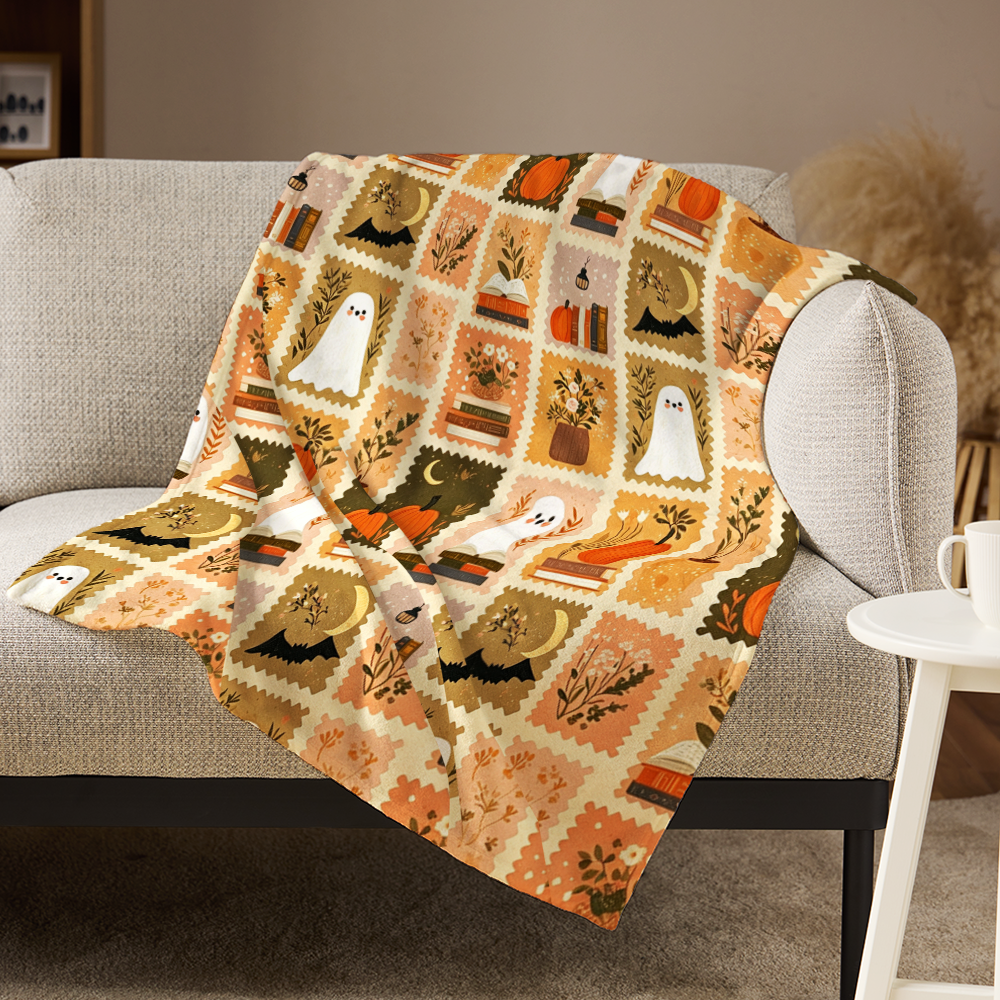 Pagewings Ghosts Love Reading Flannel Blanket