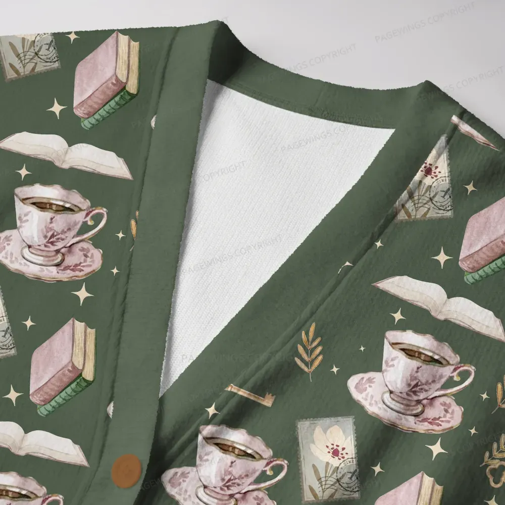 Pagewings I Love Books  Unisex Ugly Cardigan Sweaters