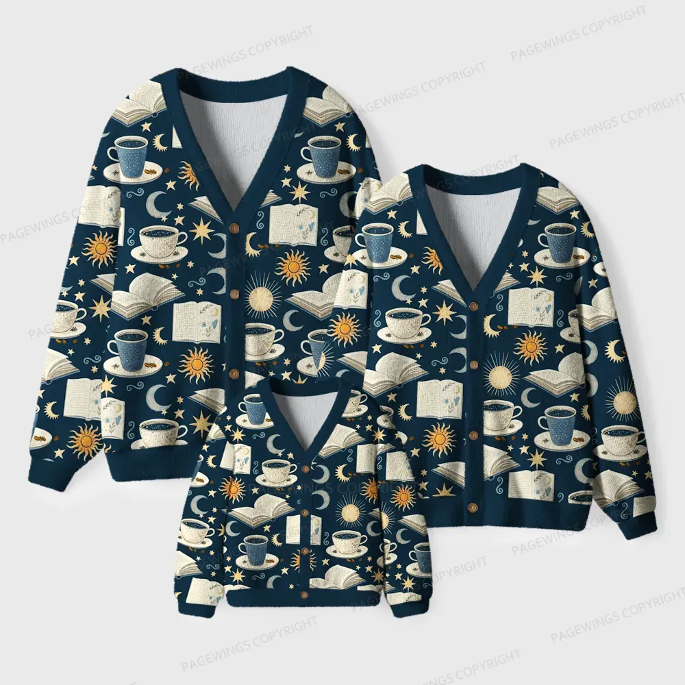 Pagewings Cozy Reading Unisex Ugly Cardigan Sweaters