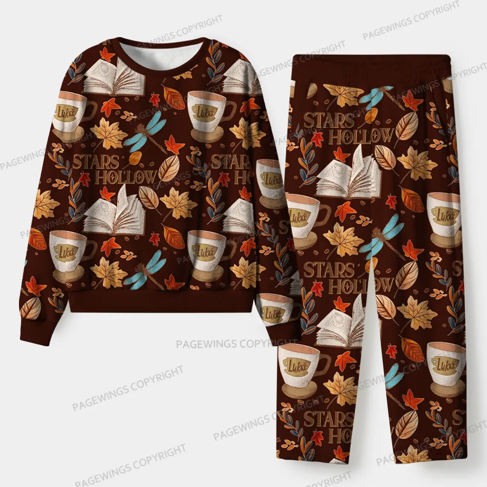 Pagewings Stars Hollow Unisex Flannel Pajama Set