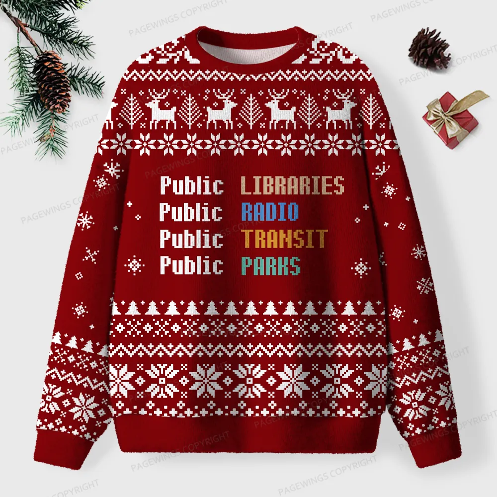 Pagewings Public Libraries Unisex Ugly Knit Sweatshirt