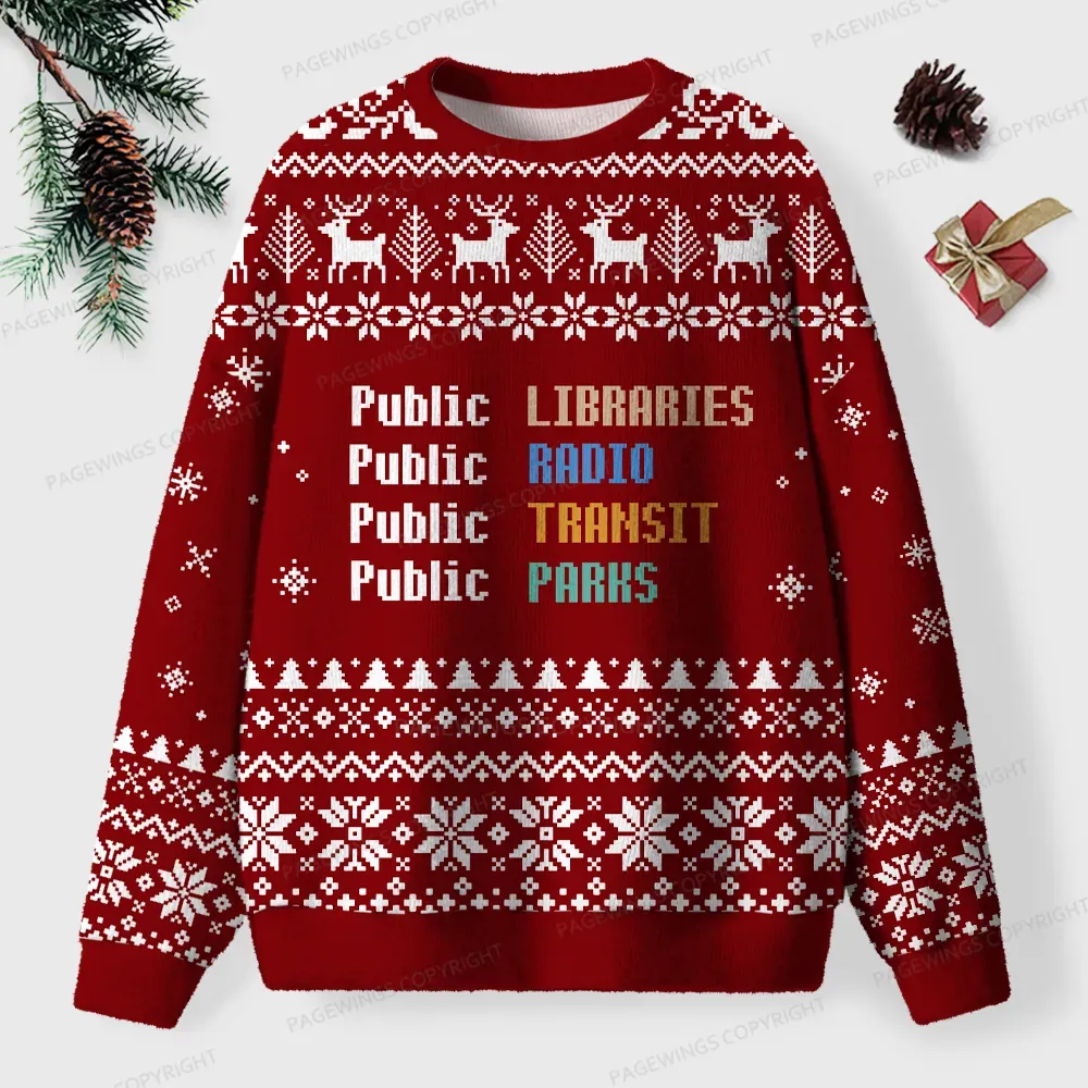 Pagewings Public Libraries Unisex Ugly Knit Sweatshirt