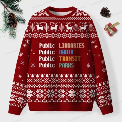 Pagewings Public Libraries Unisex Ugly Knit Sweatshirt