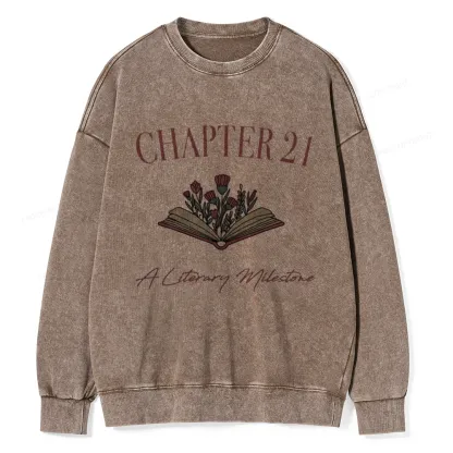 Pagewings Personalized Birthday Gift For Book Lover Unisex Washed Sweatshirt