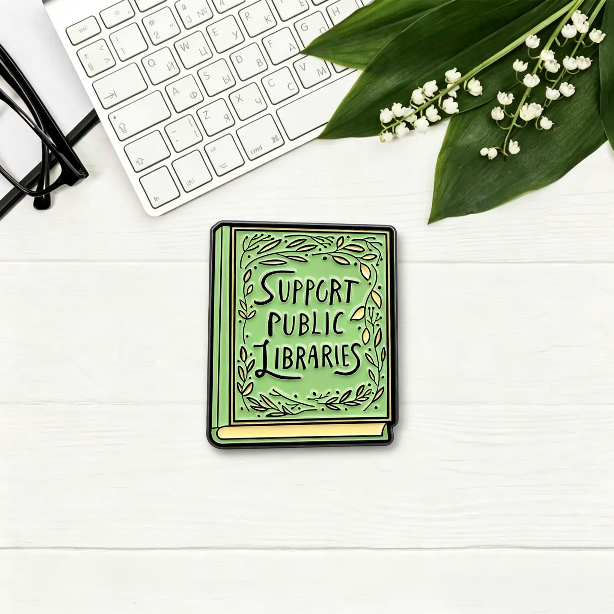 Pagewings Support Public Libraries Enamel Pin Badge