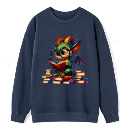 Pagewings Dragon And Books Unisex Classic Sweatshirt
